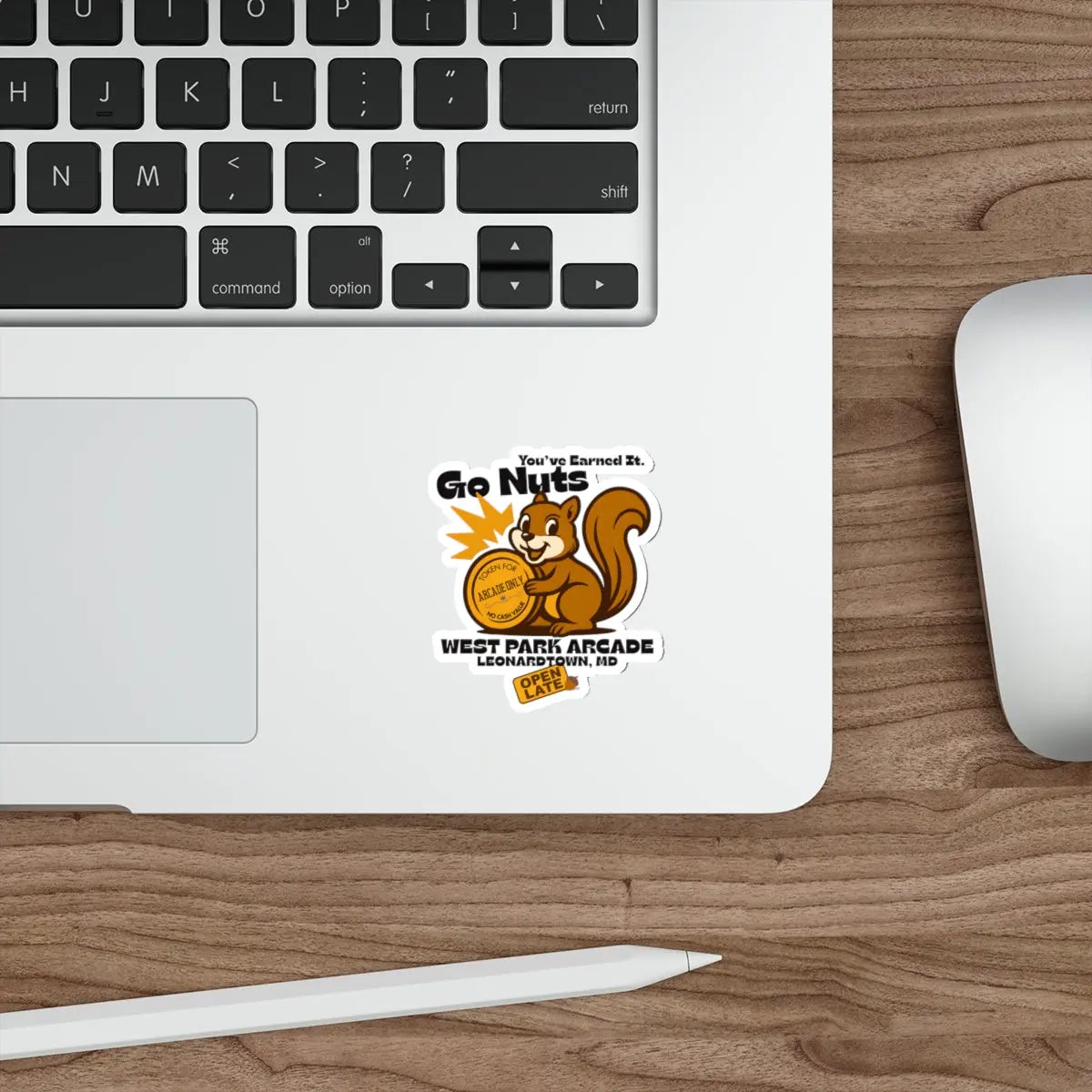 Go Nuts Arcade Die-Cut Sticker Printify