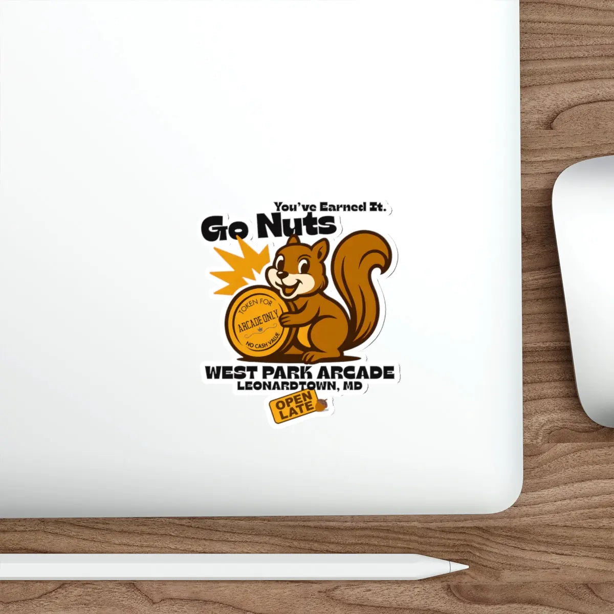 Go Nuts Arcade Die-Cut Sticker Printify
