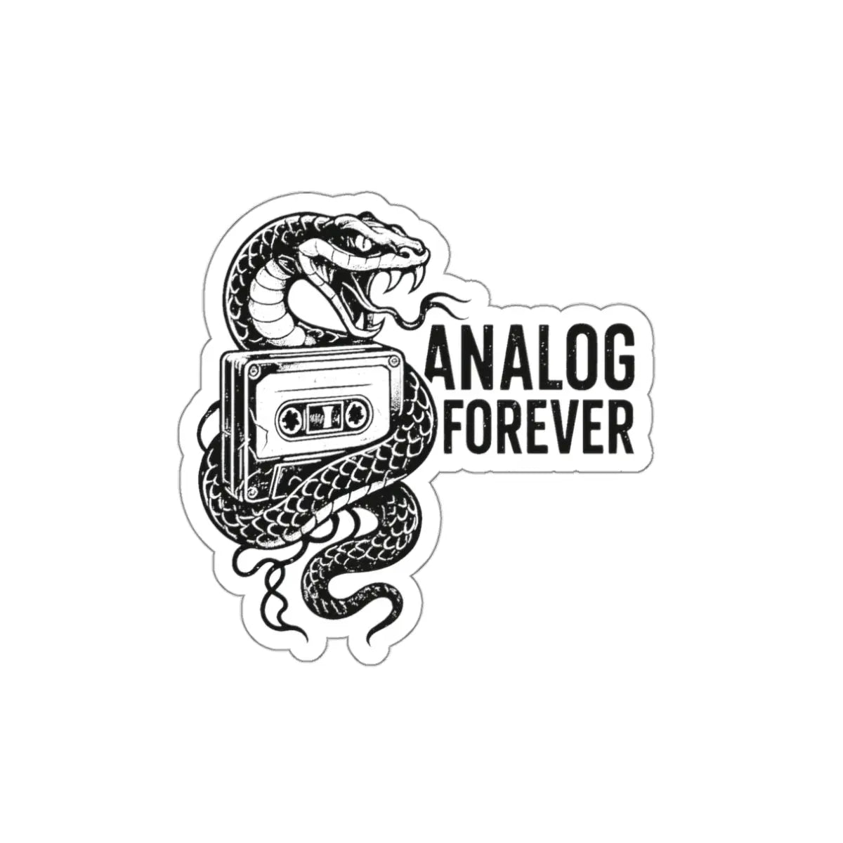Analog Forever Die-Cut Sticker Printify