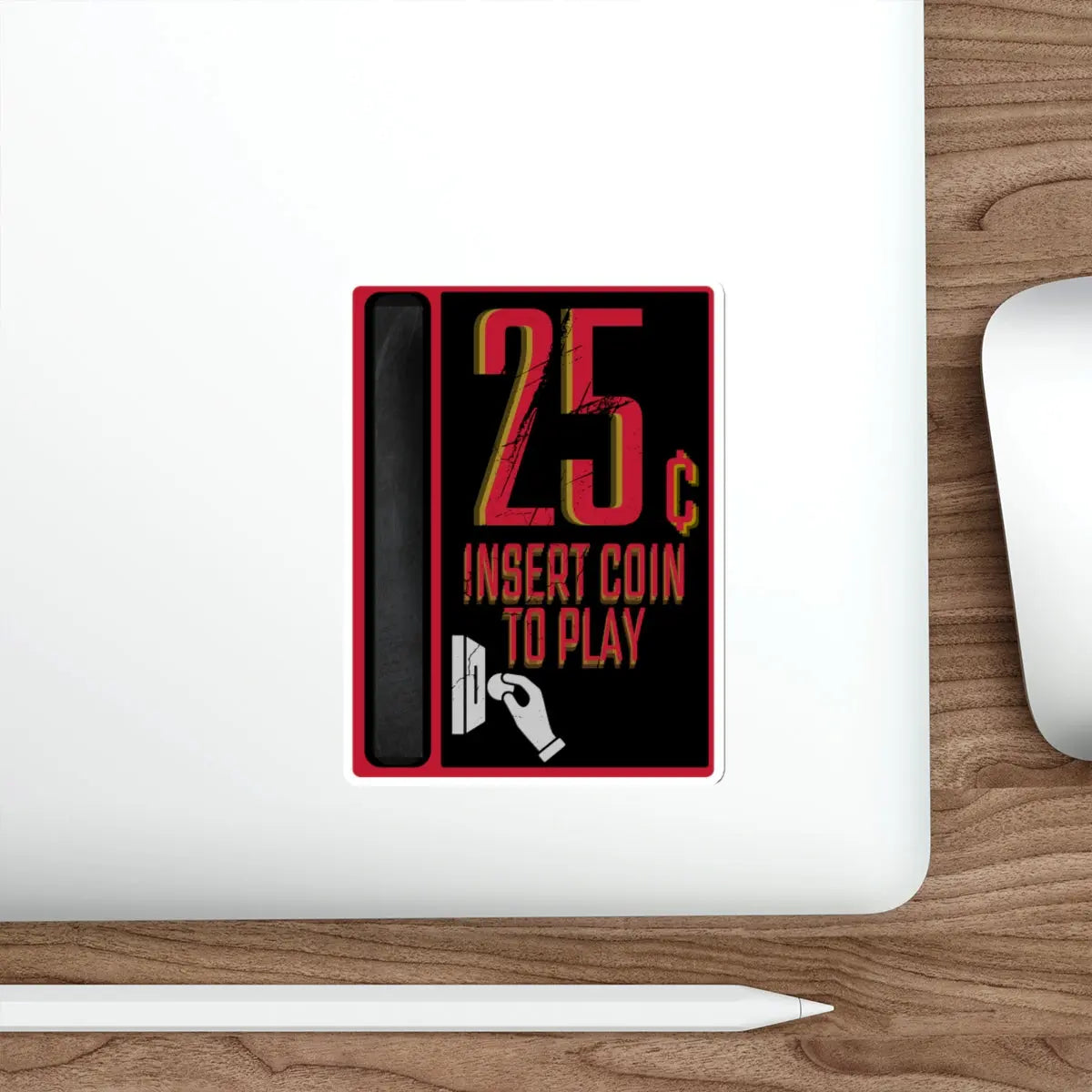 25¢ Insert Coin to Play Arcade Die-Cut Sticker Printify