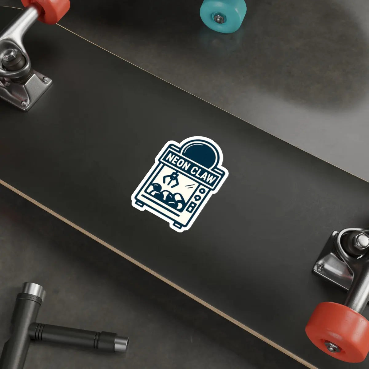 Neon Claw Arcade Game Die-Cut Sticker Printify