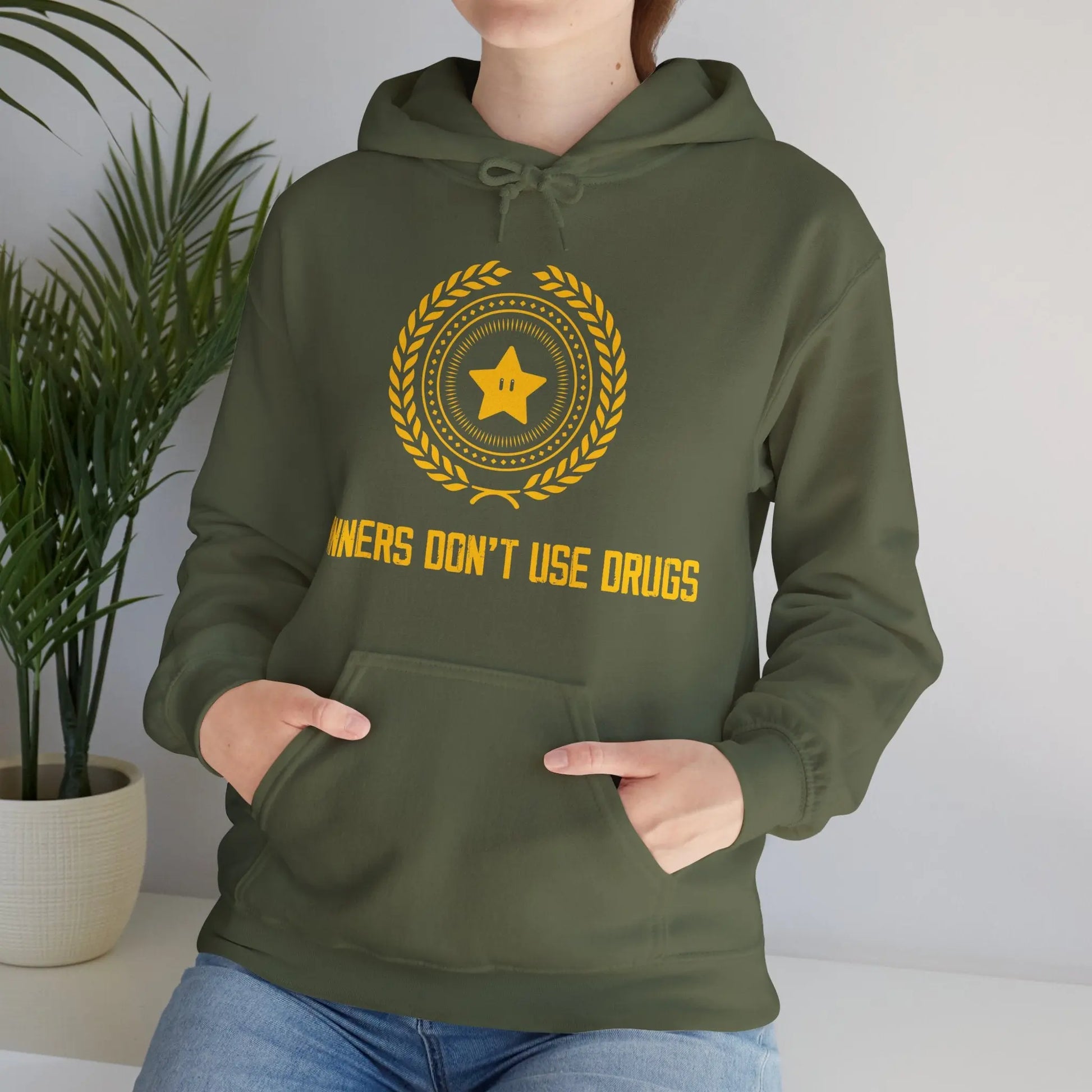 Winners Don't Use Drugs Hoodie Printify