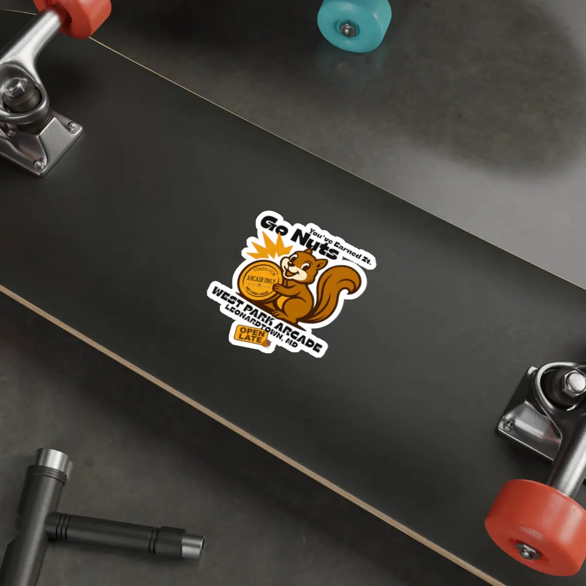 Go Nuts Arcade Die-Cut Sticker Printify