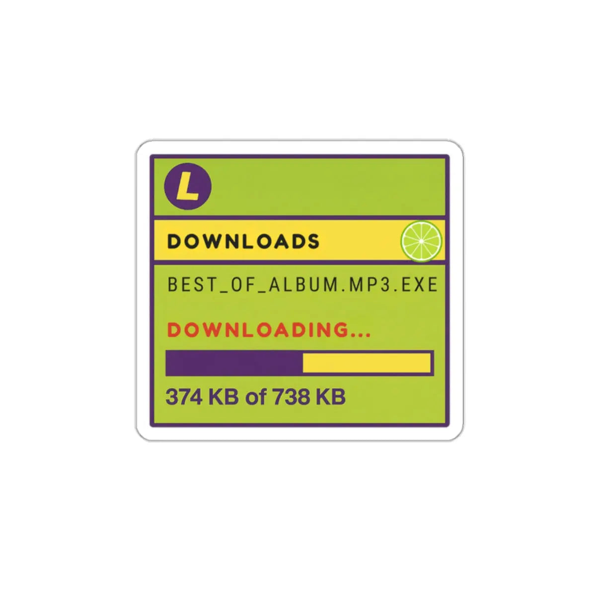 Limewire Download Die-Cut Sticker Printify