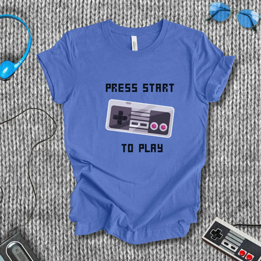 Press Start to Play Gaming T-Shirt Bella+Canvas