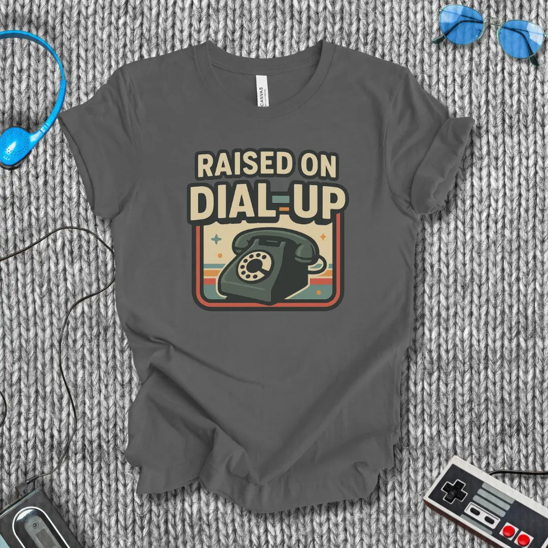 Raised on Dial-Up T-Shirt (Rotary Edition) Bella+Canvas