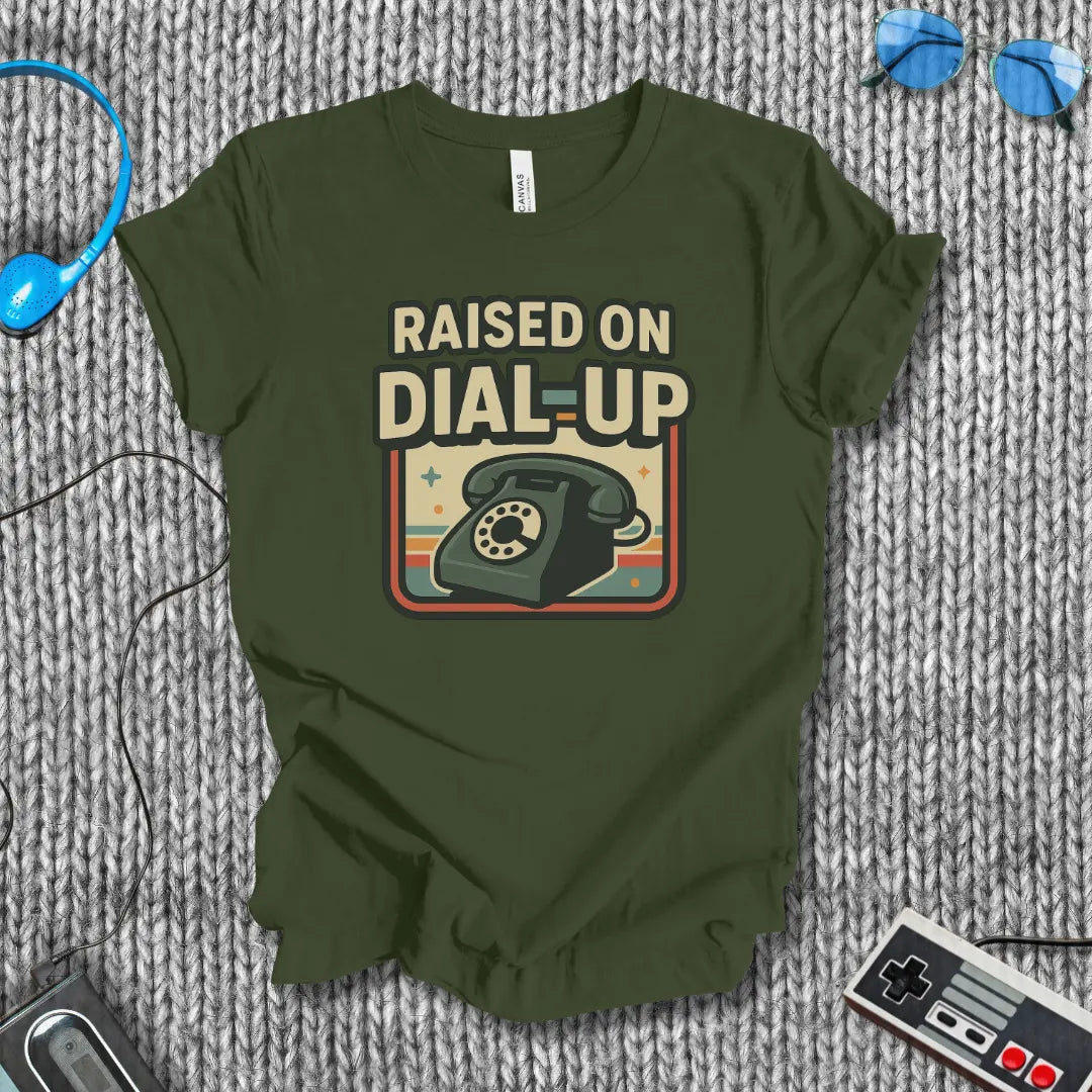 Raised on Dial-Up T-Shirt (Rotary Edition) Bella+Canvas