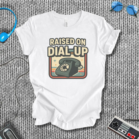 Raised on Dial-Up T-Shirt (Rotary Edition) Bella+Canvas