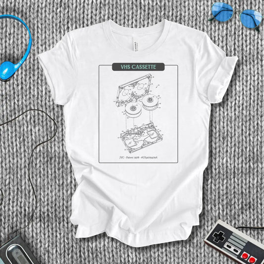VHS Cassette Tape Schematic T-Shirt Printify