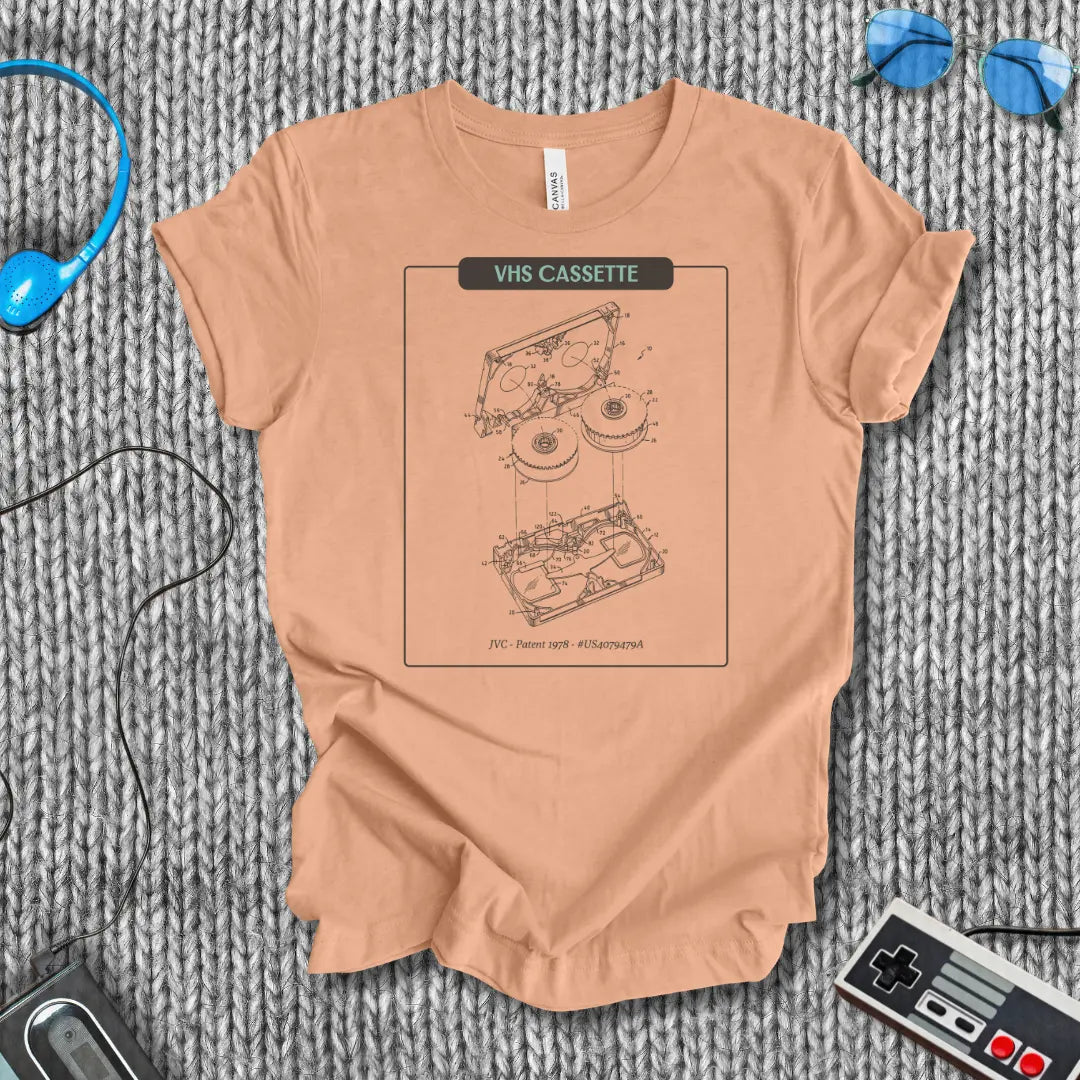 VHS Cassette Tape Schematic T-Shirt Printify