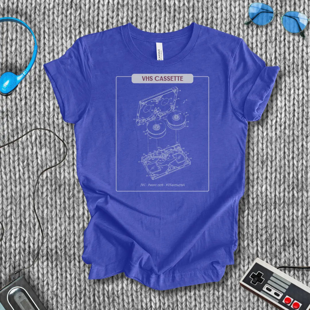 VHS Cassette Tape Schematic T-Shirt Printify