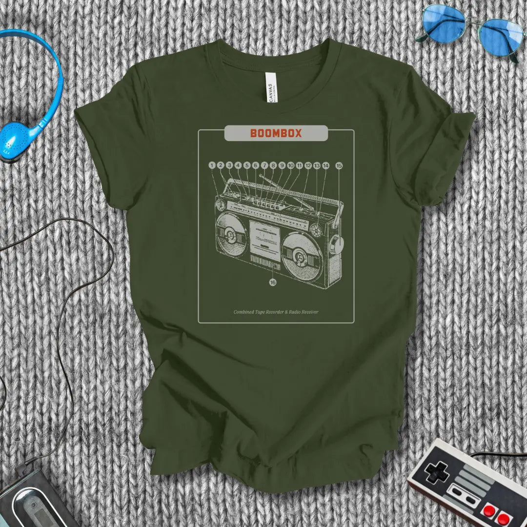 Boombox Schematics T-Shirt Printify