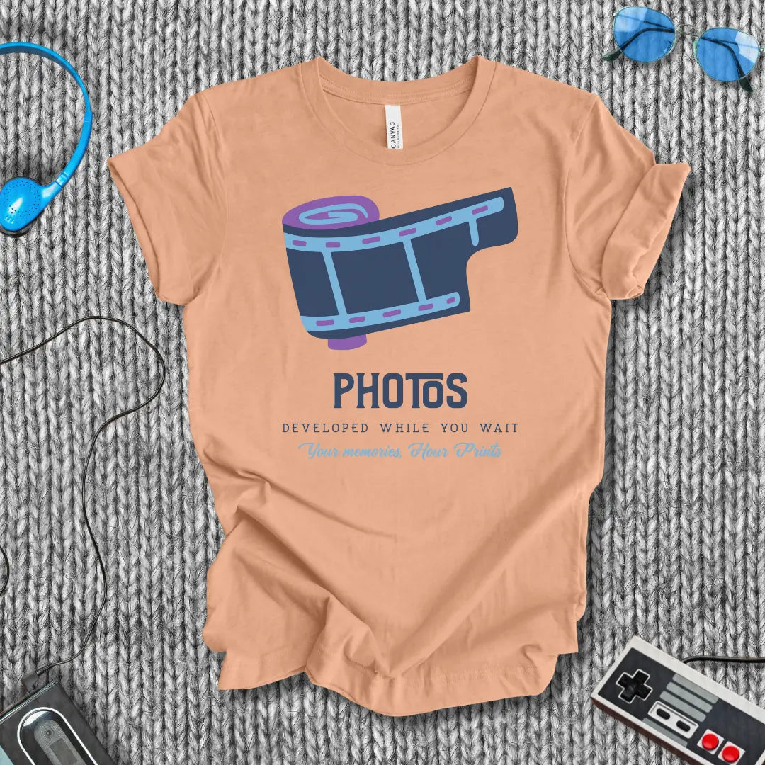 1-Hour Photo Retro Film Roll T-Shirt Printify