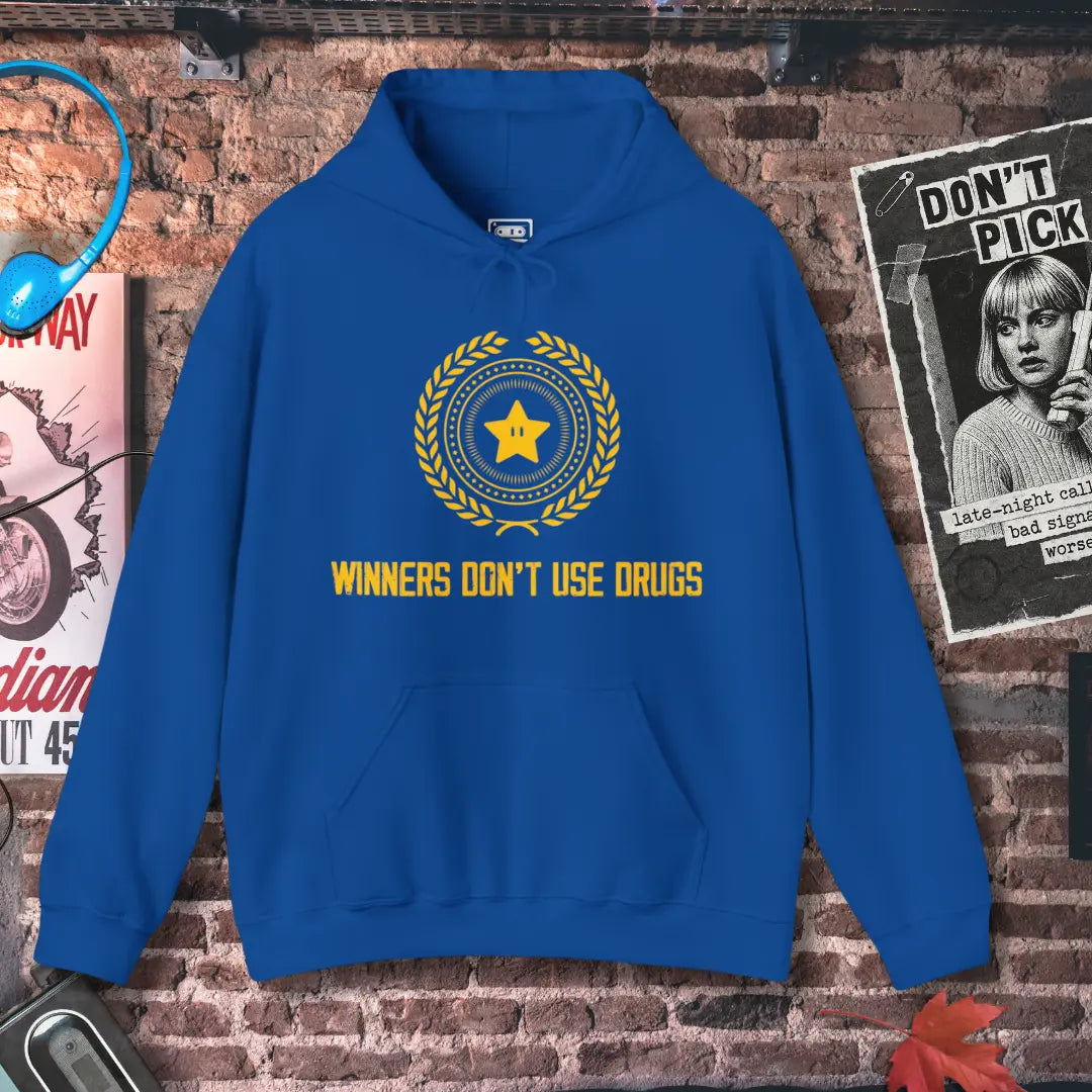 Winners Don't Use Drugs Hoodie Printify