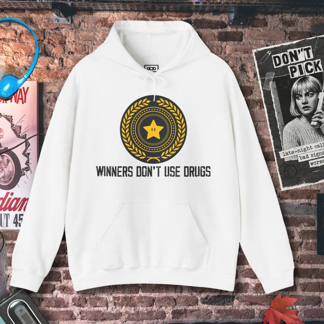 Winners Don't Use Drugs Hoodie Printify