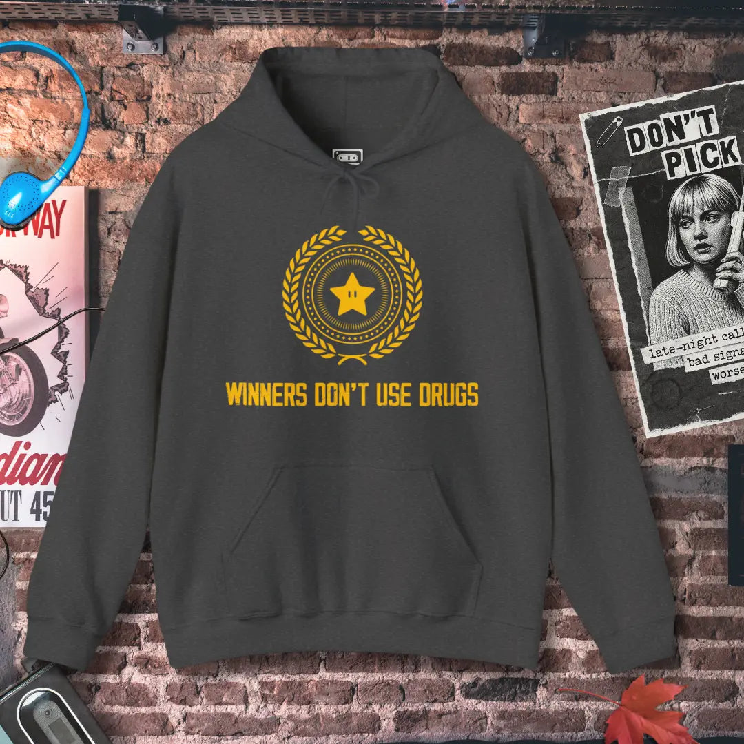 Winners Don't Use Drugs Hoodie Printify