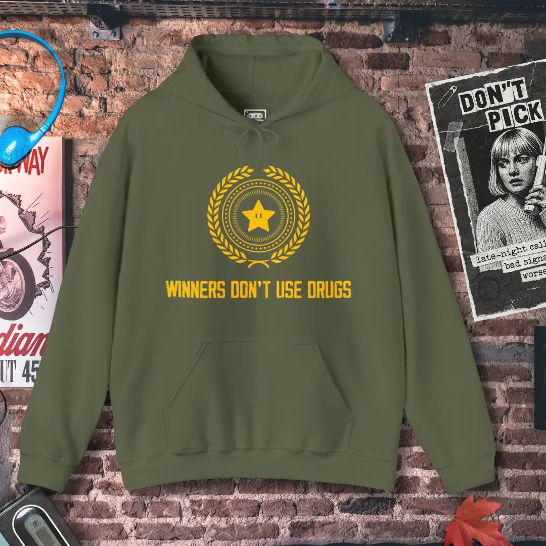 Winners Don't Use Drugs Hoodie Printify