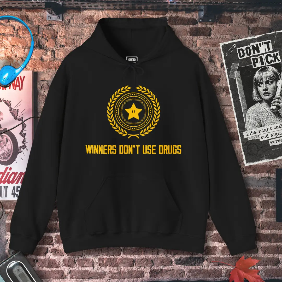 Winners Don't Use Drugs Hoodie Printify