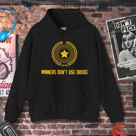 Winners Don't Use Drugs Hoodie Printify
