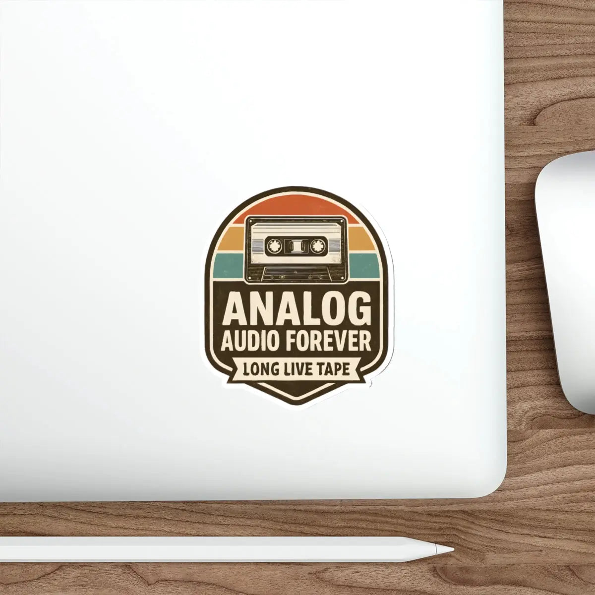 Analog Audio Forever Die-Cut Sticker Printify