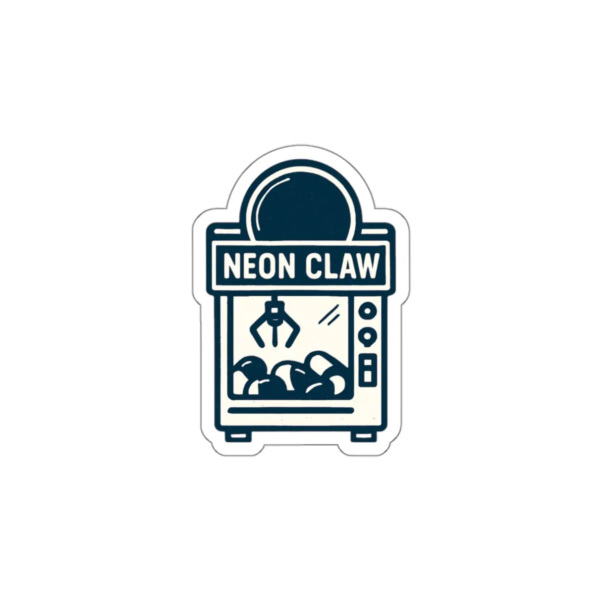 Neon Claw Arcade Game Die-Cut Sticker Printify