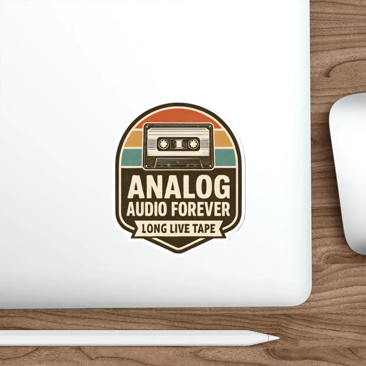 Analog Audio Forever Die-Cut Sticker Printify
