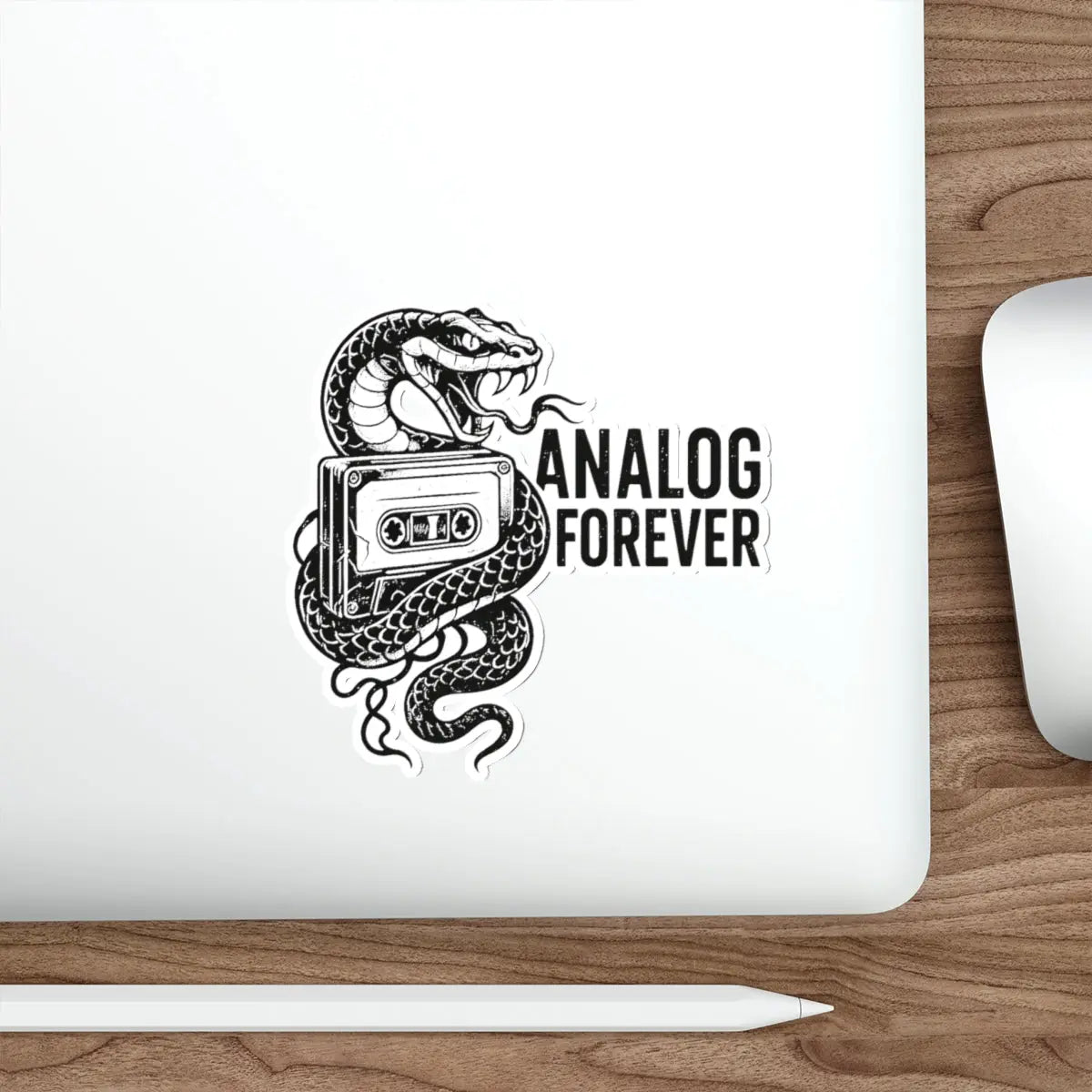 Analog Forever Die-Cut Sticker Printify
