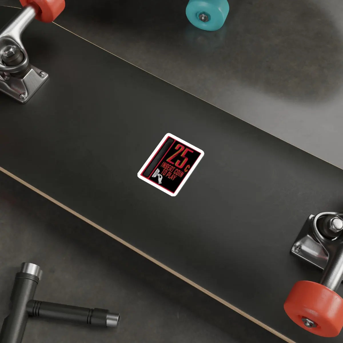 25¢ Insert Coin to Play Arcade Die-Cut Sticker Printify