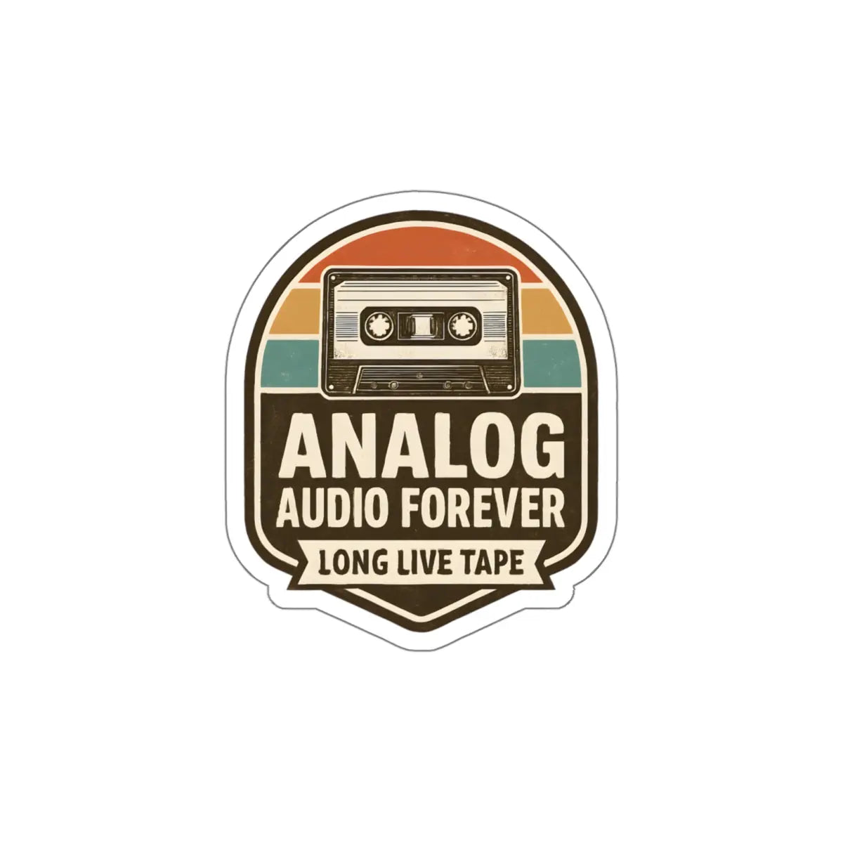 Analog Audio Forever Die-Cut Sticker Printify