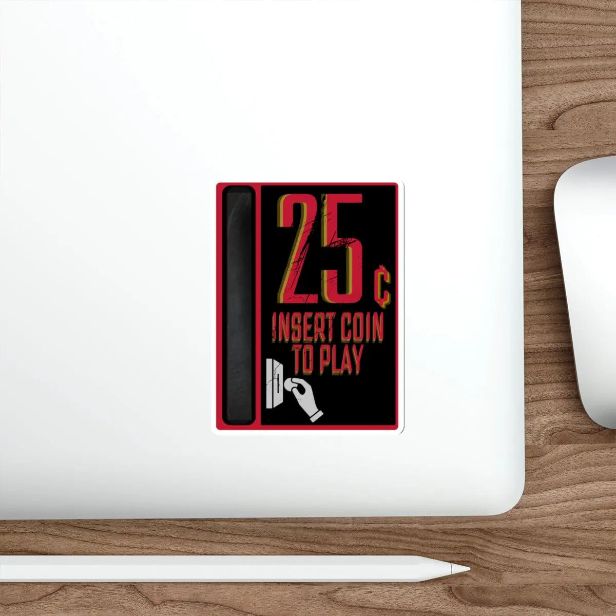 25¢ Insert Coin to Play Arcade Die-Cut Sticker Printify
