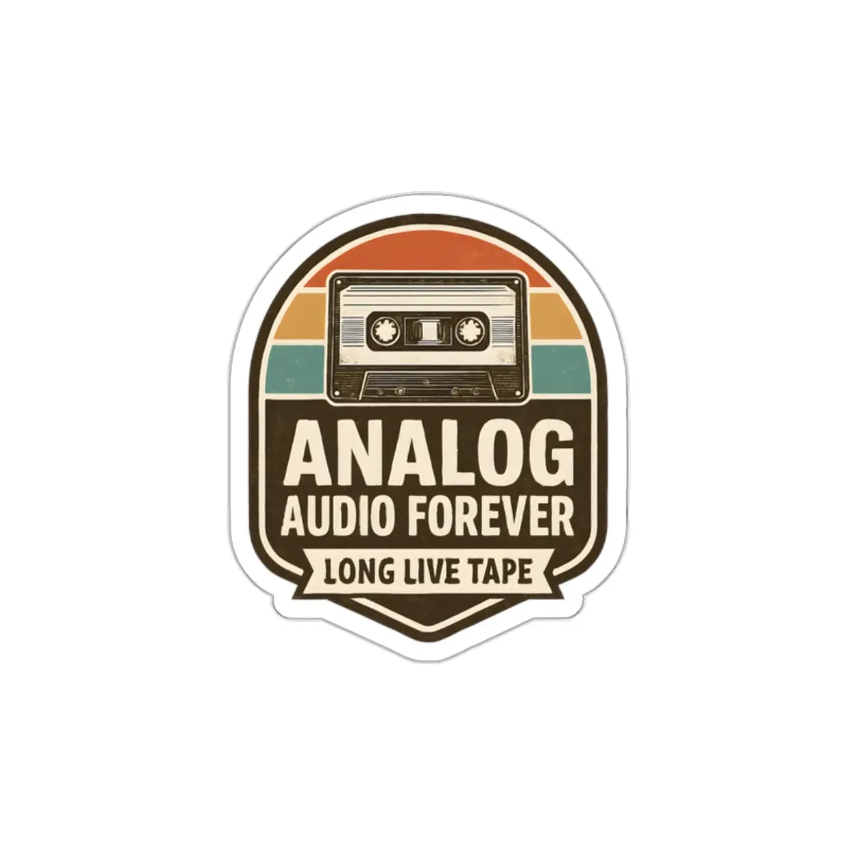 Analog Audio Forever Die-Cut Sticker Printify