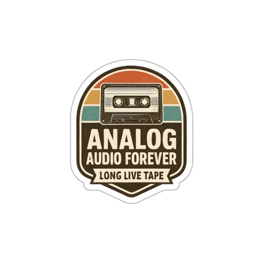 Analog Audio Forever Die-Cut Sticker Printify