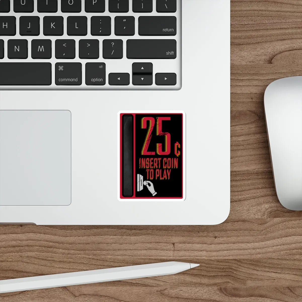 25¢ Insert Coin to Play Arcade Die-Cut Sticker Printify