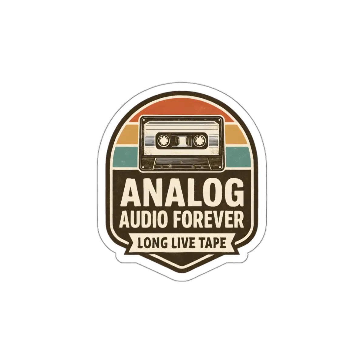 Analog Audio Forever Die-Cut Sticker Printify