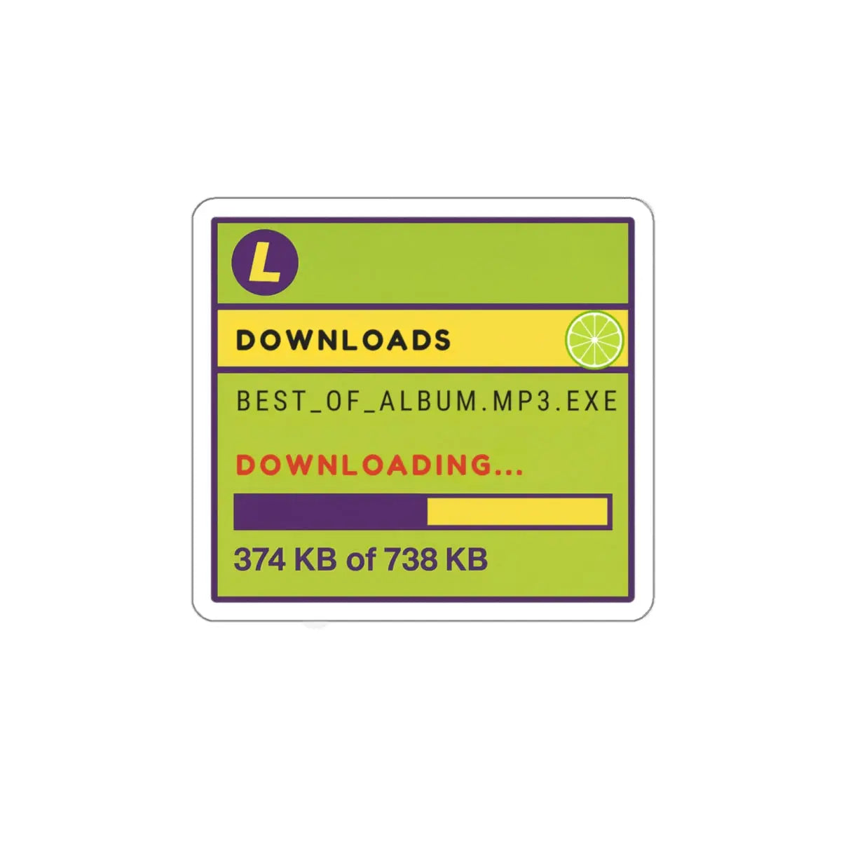 Limewire Download Die-Cut Sticker Printify