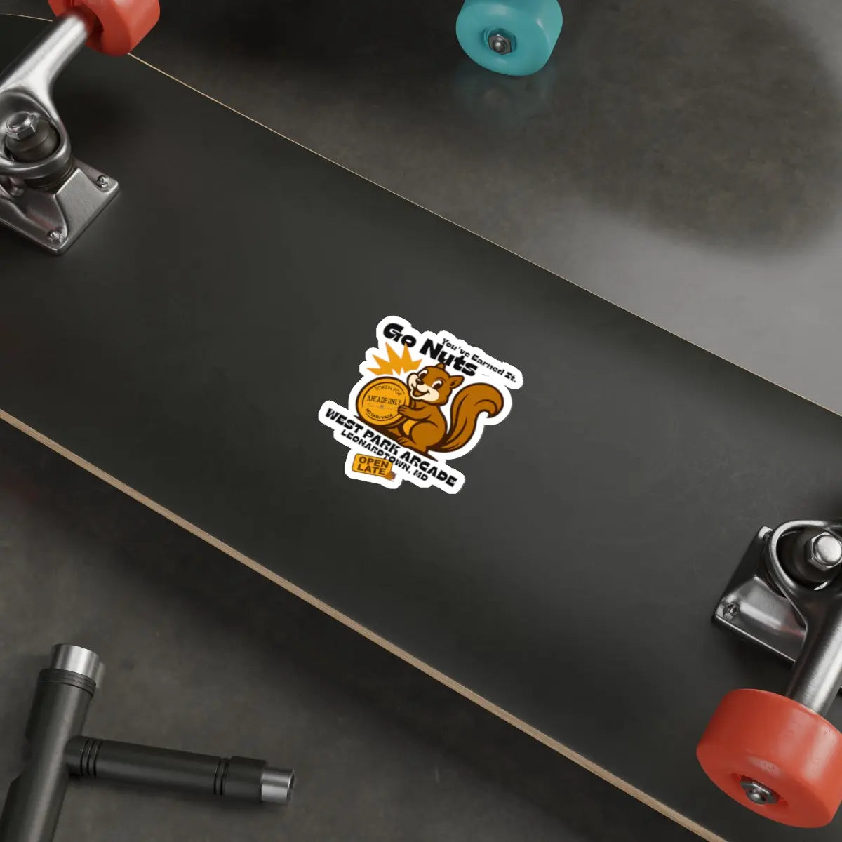 Go Nuts Arcade Die-Cut Sticker Printify
