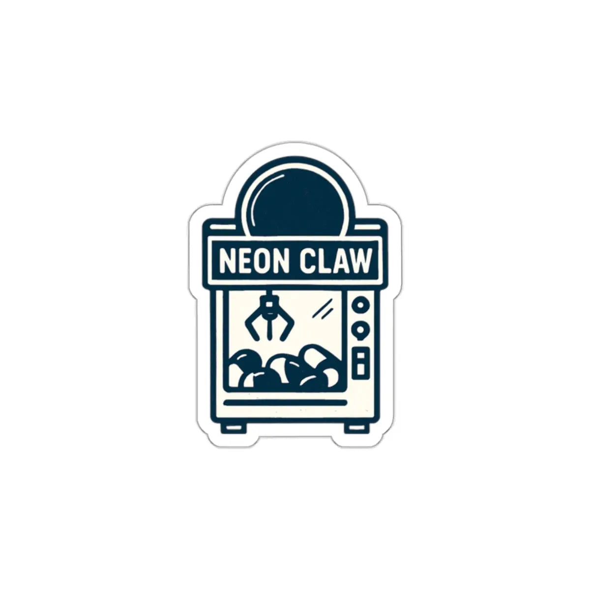 Neon Claw Arcade Game Die-Cut Sticker Printify