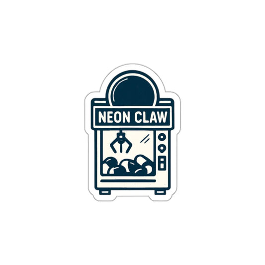 Neon Claw Arcade Game Die-Cut Sticker Printify