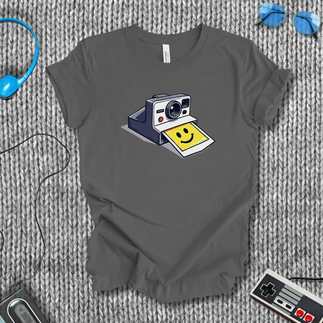 Smile Polaroid Camera T-Shirt Bella+Canvas