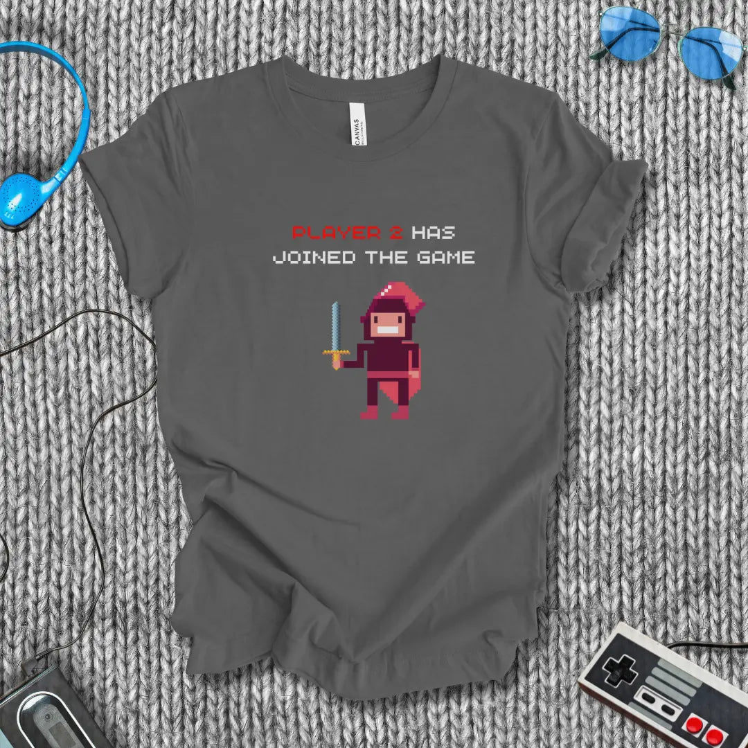 Player 2 Has Joined the Game – Retro Pixel Knight T-Shirt Bella+Canvas