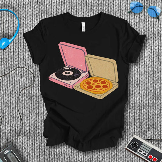 Friday Night Plans Pizza and Vinyl T-Shirt Bella+Canvas