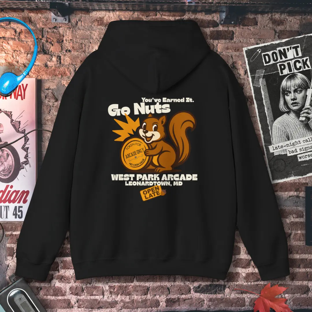 Go Nuts Arcade Hoodie Printify