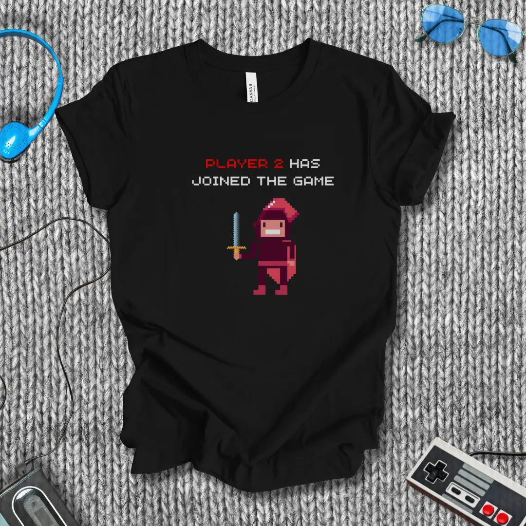 Player 2 Has Joined the Game – Retro Pixel Knight T-Shirt Bella+Canvas