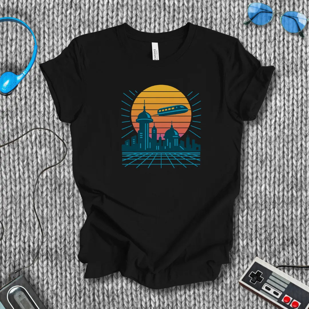 Skyline Circuit: Retro-Futurist T-Shirt Bella+Canvas