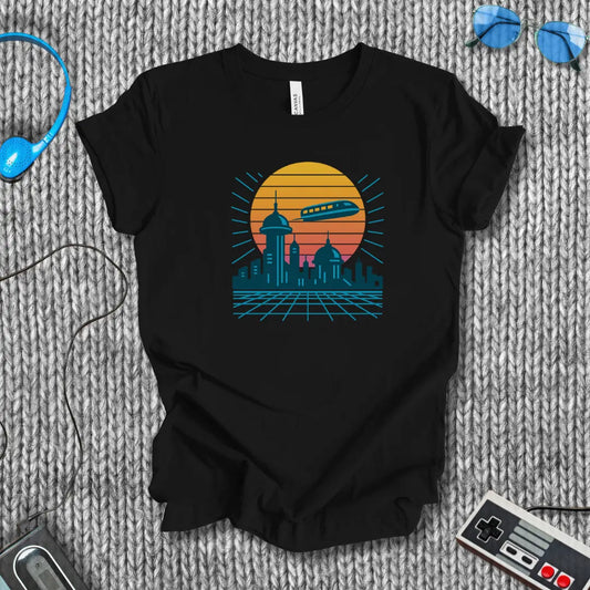 Skyline Circuit: Retro-Futurist T-Shirt Bella+Canvas