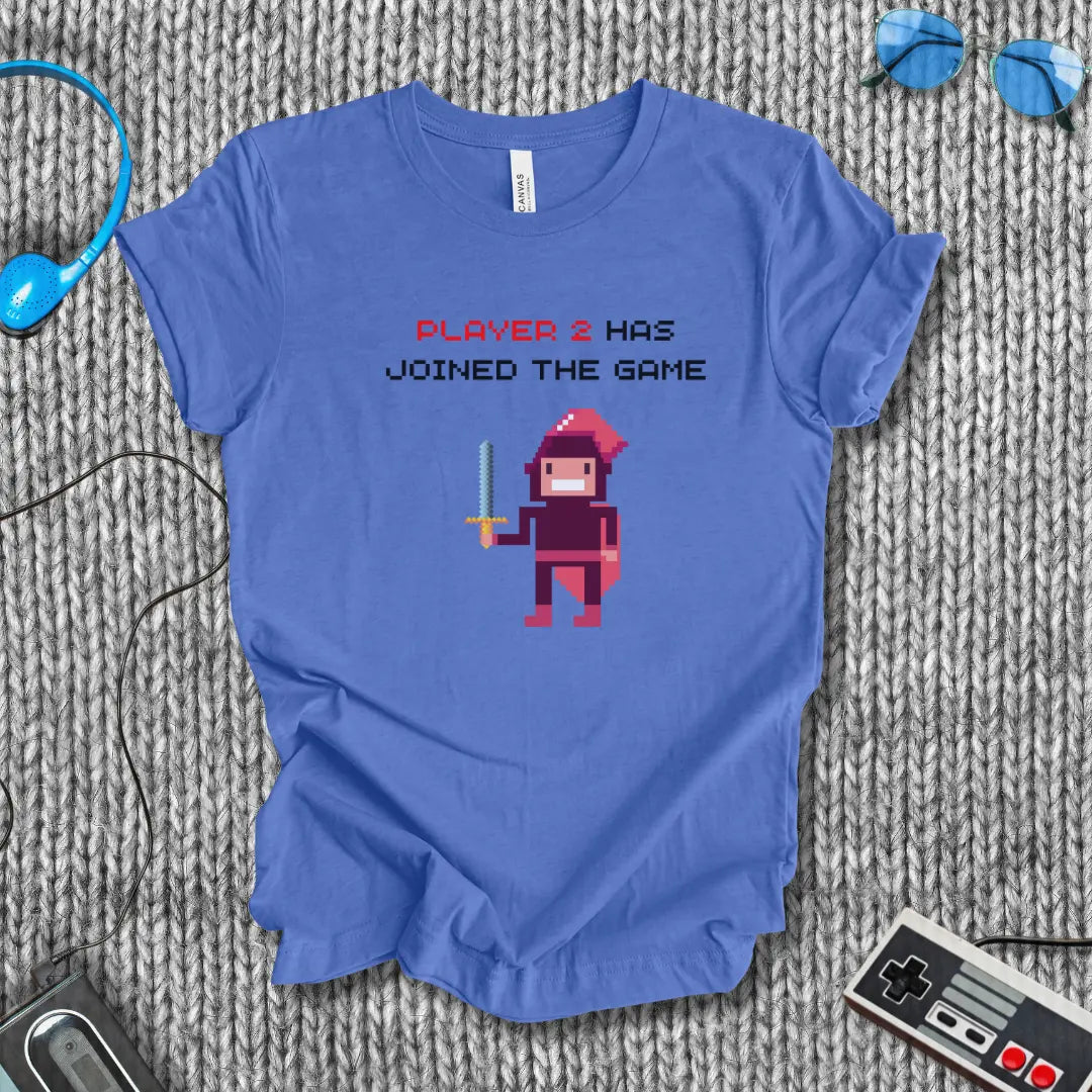 Player 2 Has Joined the Game – Retro Pixel Knight T-Shirt Bella+Canvas