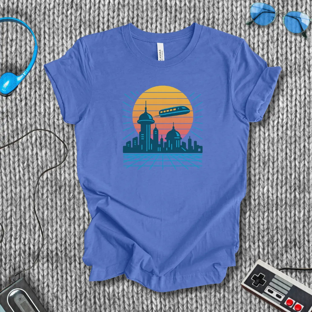 Skyline Circuit: Retro-Futurist T-Shirt Bella+Canvas