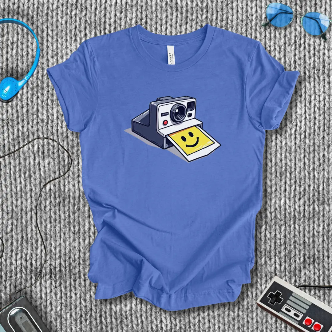 Smile Polaroid Camera T-Shirt Bella+Canvas