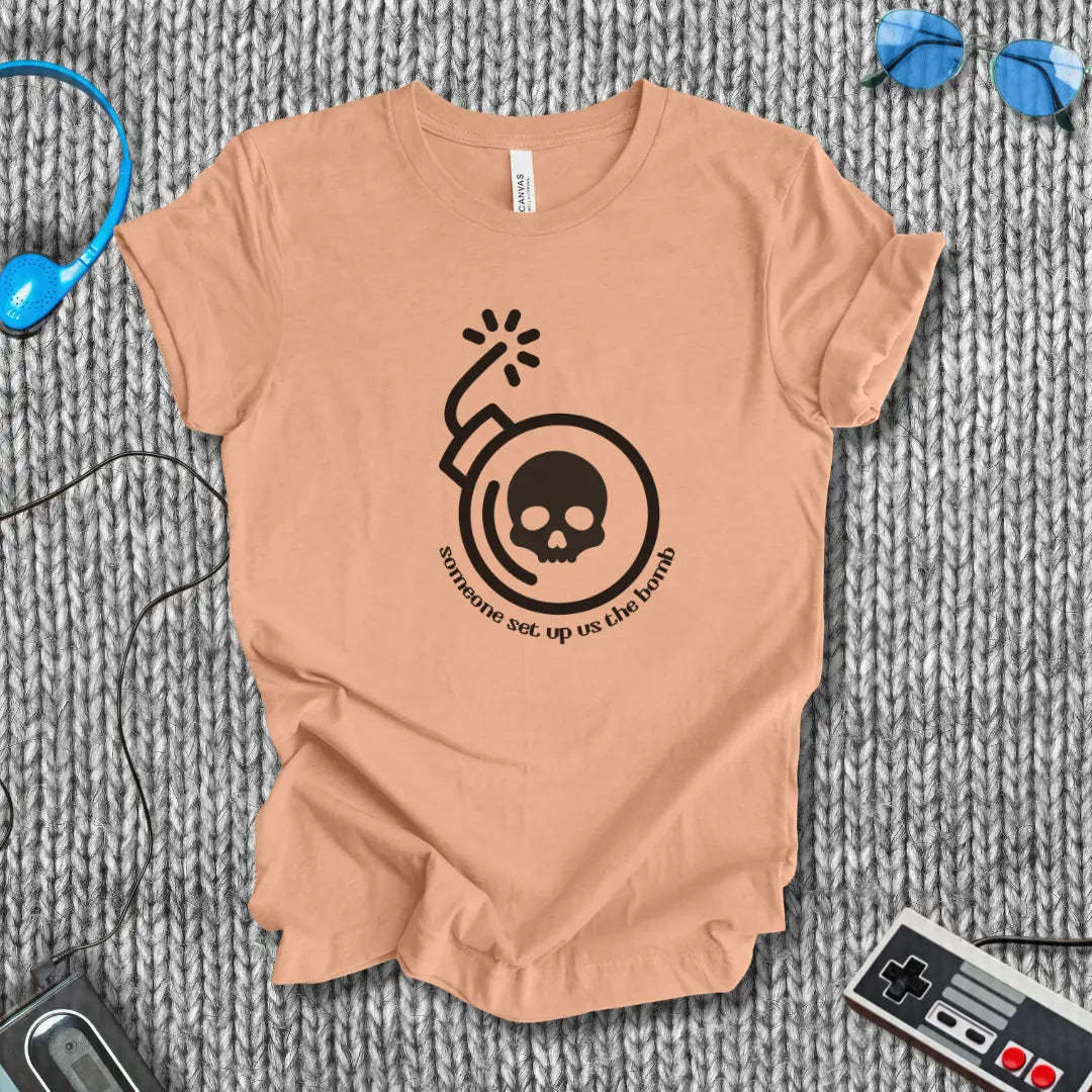 Someone Set Up Us the Bomb – Retro Meme Gaming T-Shirt Bella+Canvas