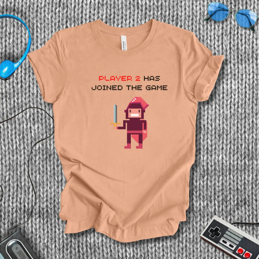 Player 2 Has Joined the Game – Retro Pixel Knight T-Shirt Bella+Canvas